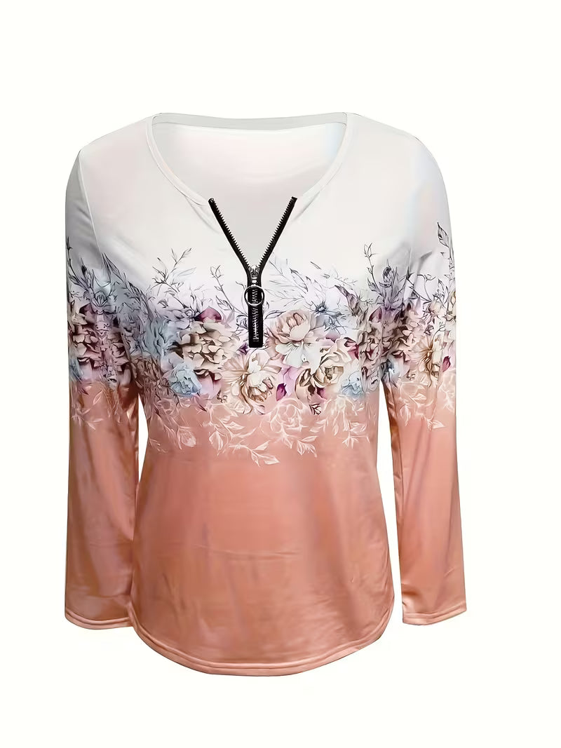 Tishna - Top Con Elegante Estampado Floral Gráfico