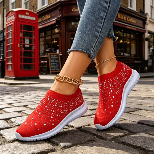 Elizaa - Zapatillas Cómodas Con Pedrería