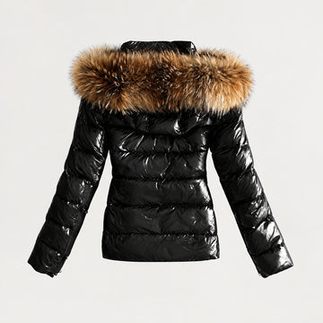 Eustolia - Chaqueta Acolchada Impermeable Con Capucha de Piel