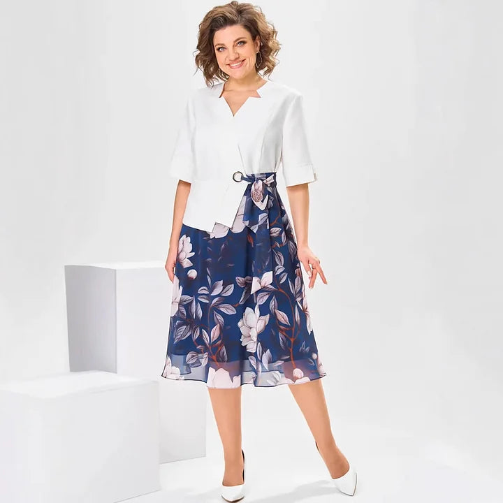 Barnes - Vestido Midi con Estampado Floral y Chaqueta