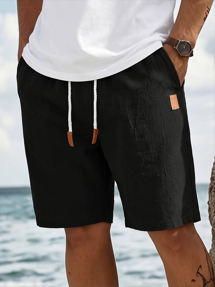 Jonatas - Pantalón Corto De Lino De Verano Con Bolsillo Con Cordón