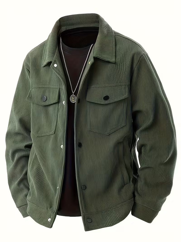 Matthaus - Chaqueta de Pana Con Cuello y Bolsillos Con Solapa
