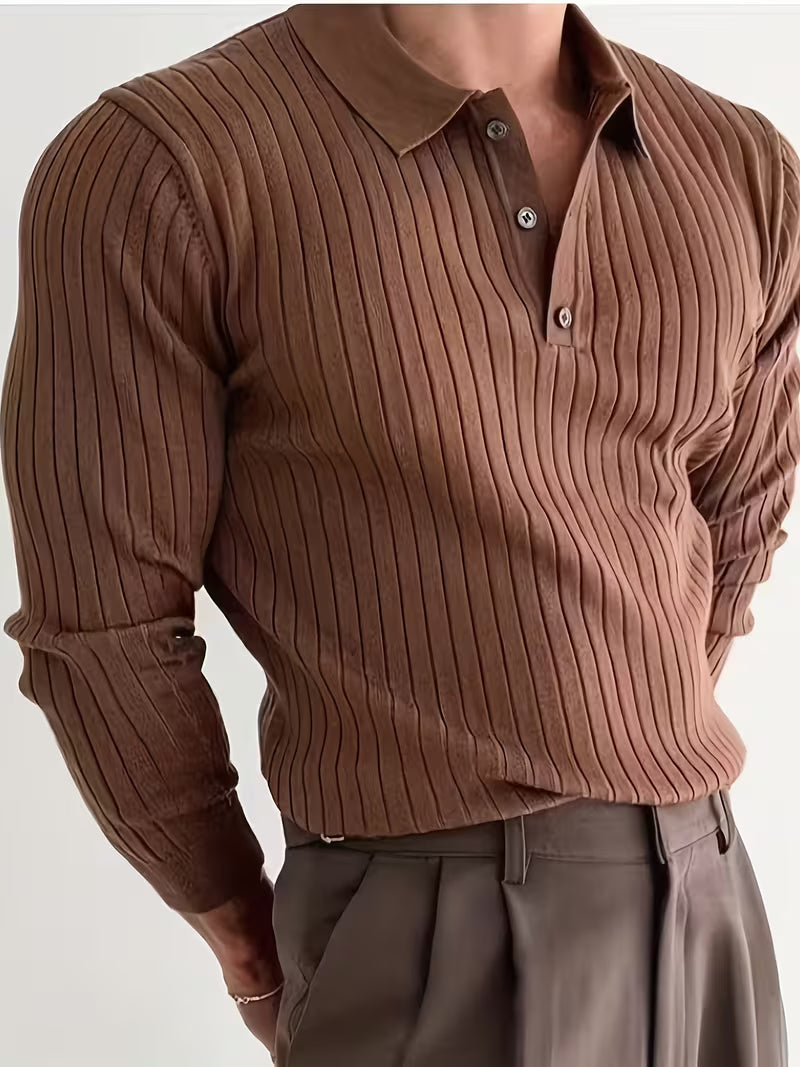 Kaeran - Elegante Jersey Polo De Punto Acanalado