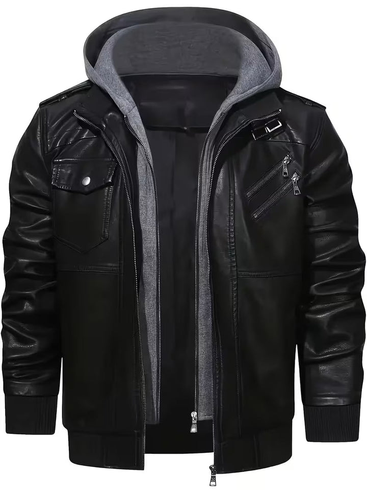 Bryndan - Chaqueta Con Capucha de Imitación de Piel