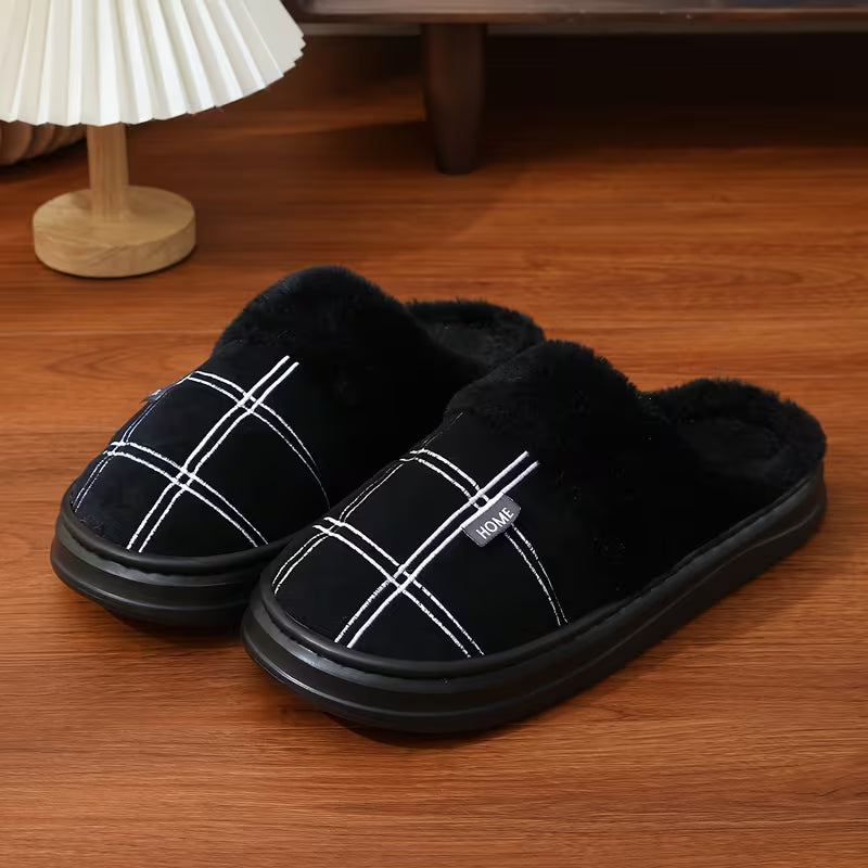 Bugra - Zapatillas De Felpa Con Estampado a Cuadros