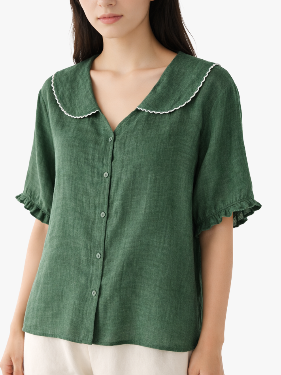 Meygan - Blusa Con Cuello Peter Pan