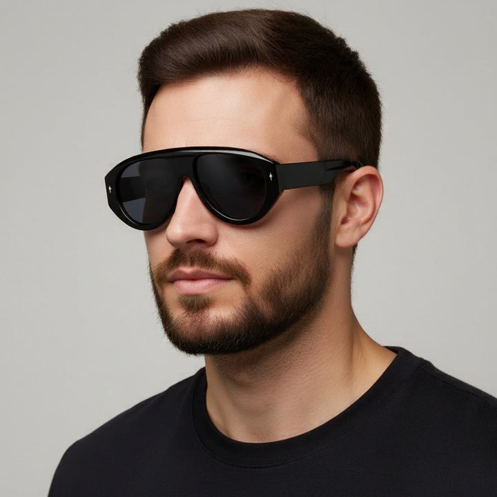 SkyForge - Gafas De Sol De Aviador De Montura Gruesa