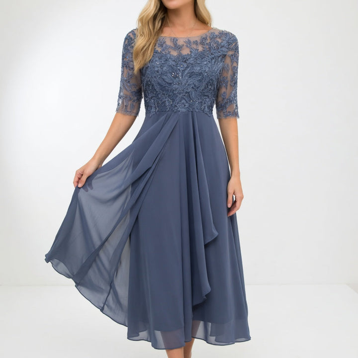 Zerda - Elegante Vestido Midi de Encaje