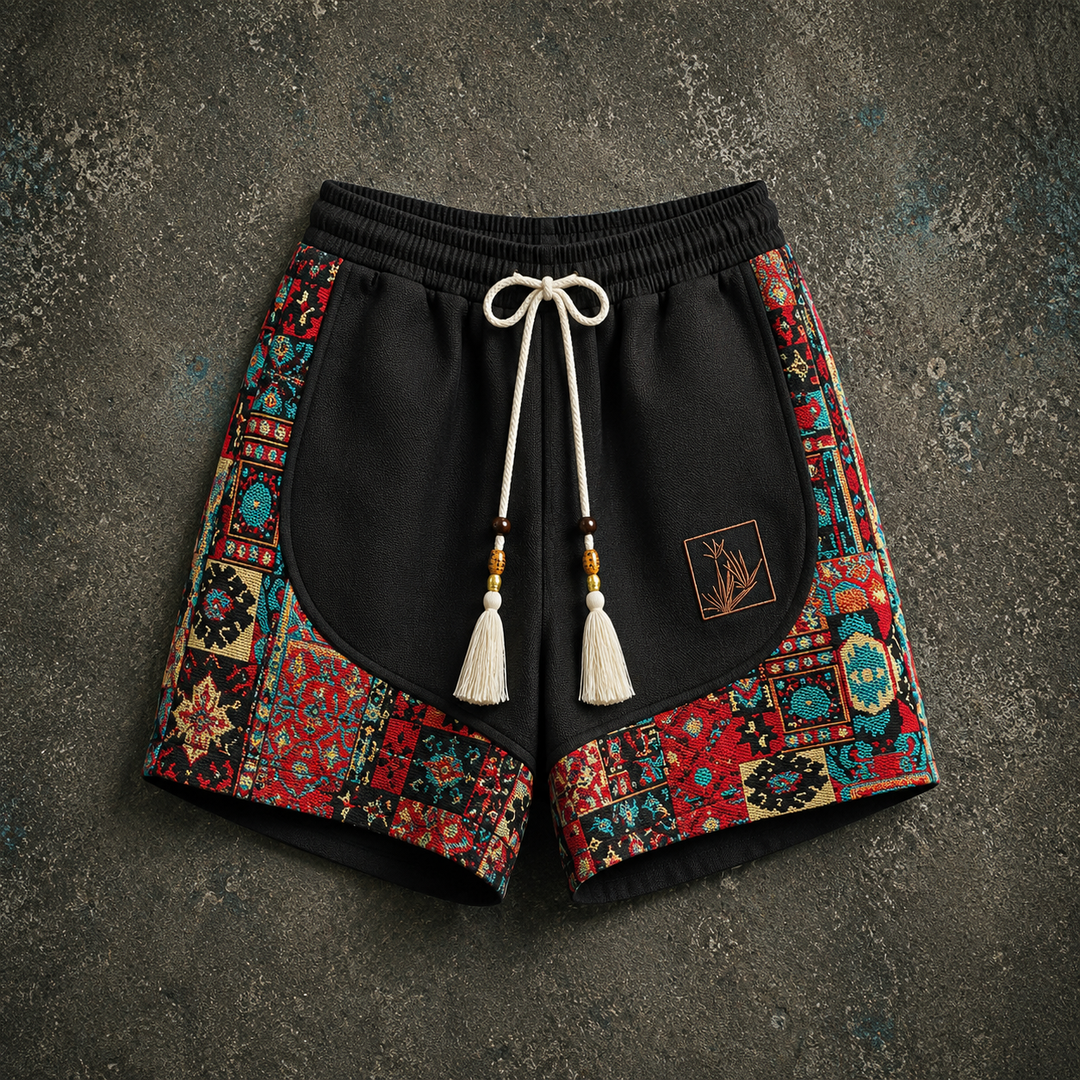 Haren - Pantalones Cortos de Estilo Boho Con Cintura Elástica