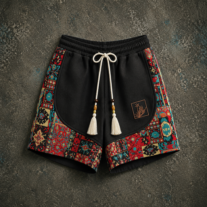 Haren - Pantalones Cortos de Estilo Boho Con Cintura Elástica