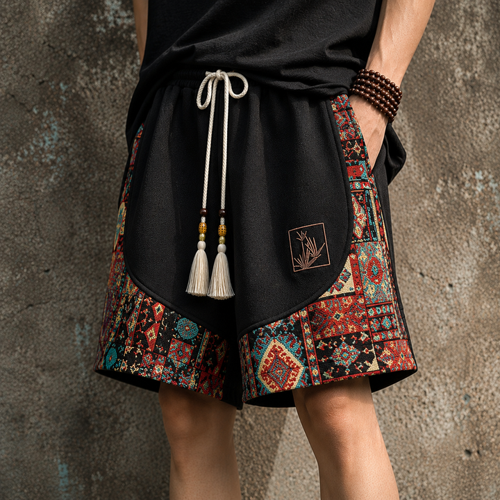 Haren - Pantalones Cortos de Estilo Boho Con Cintura Elástica