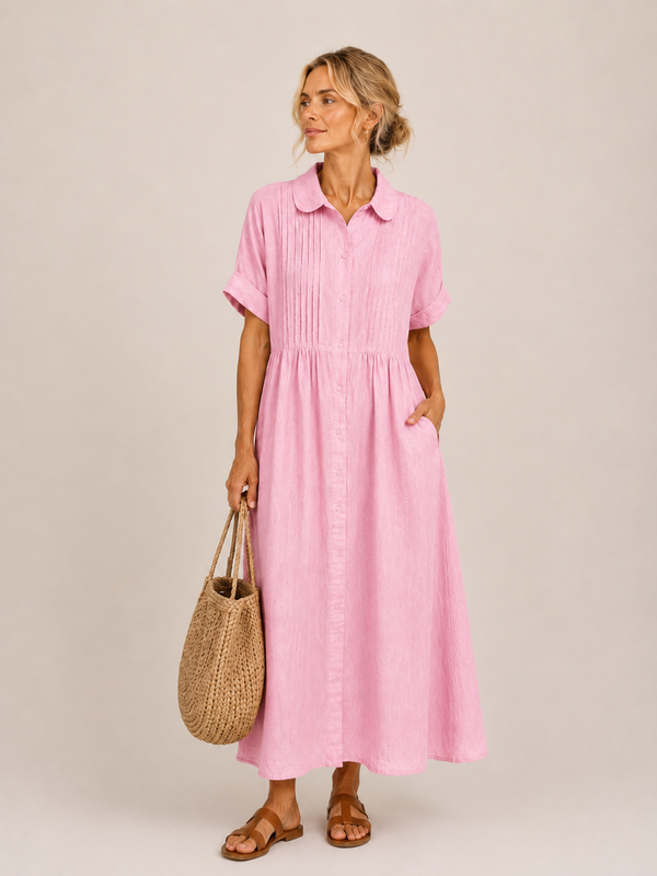Anjali - Vestido Midi Tipo Camisa de Verano