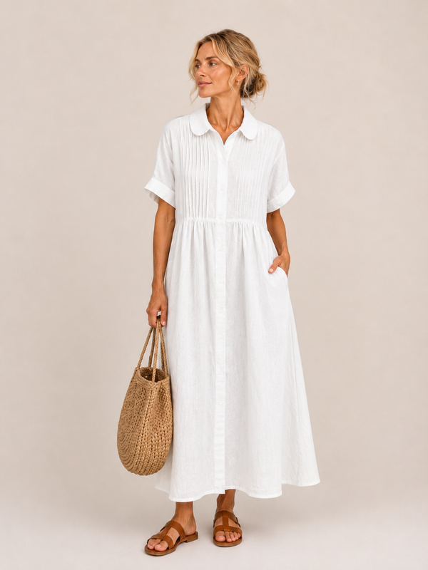 Anjali - Vestido Midi Tipo Camisa de Verano