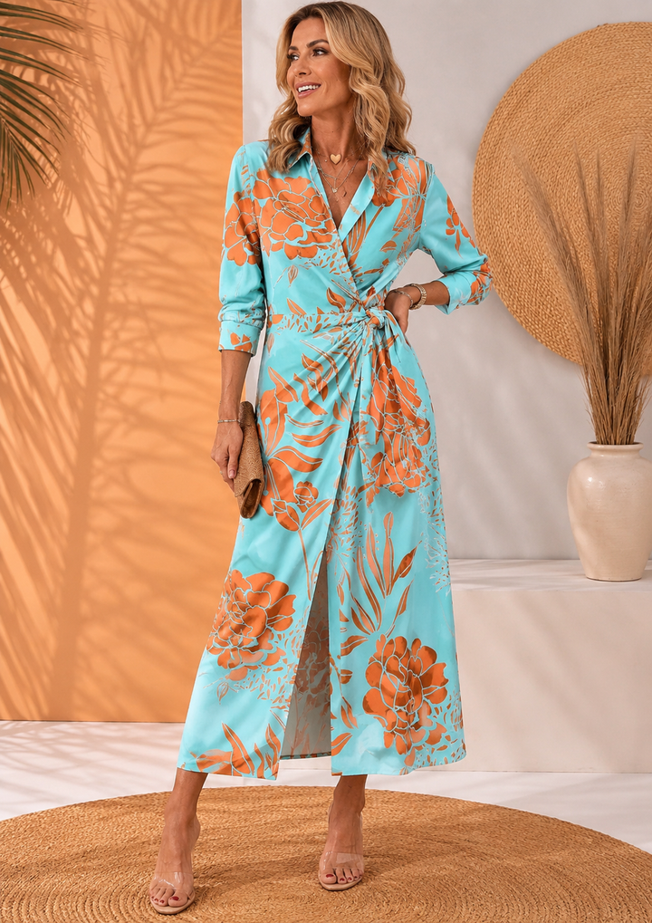 Olivera - Elegante Vestido Largo Con Lazo
