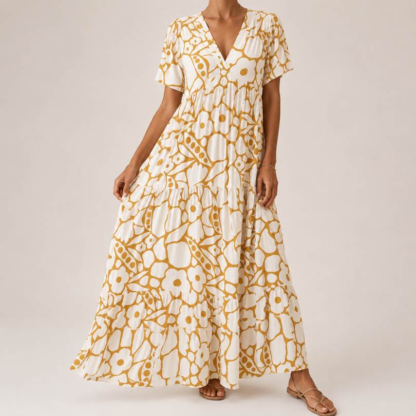Myrona - Vestido Largo Floral Transpirable