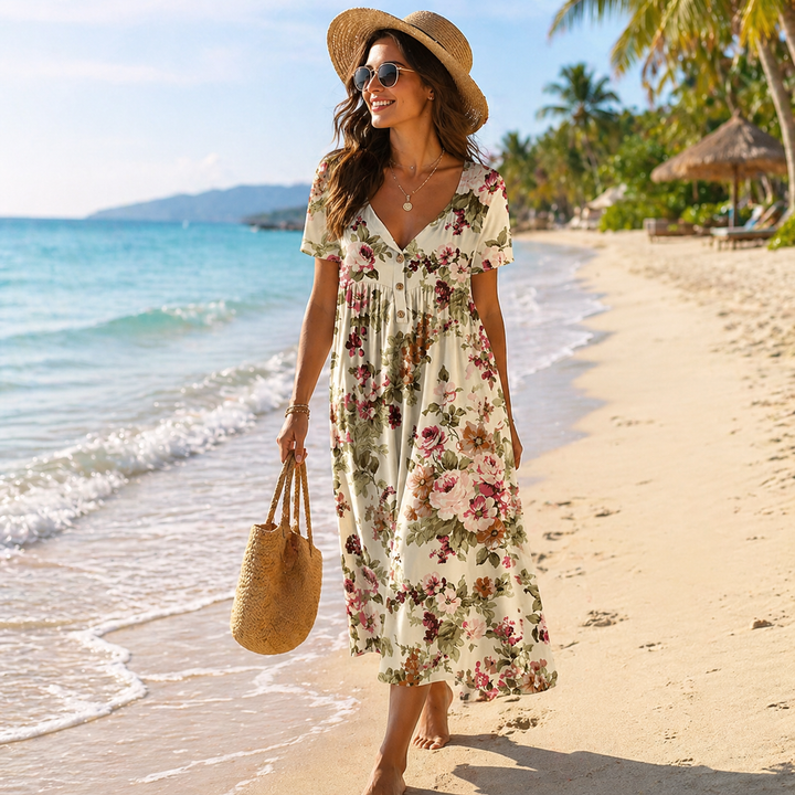 Aliyeen - Vestido Con Estampado Floral Vintage