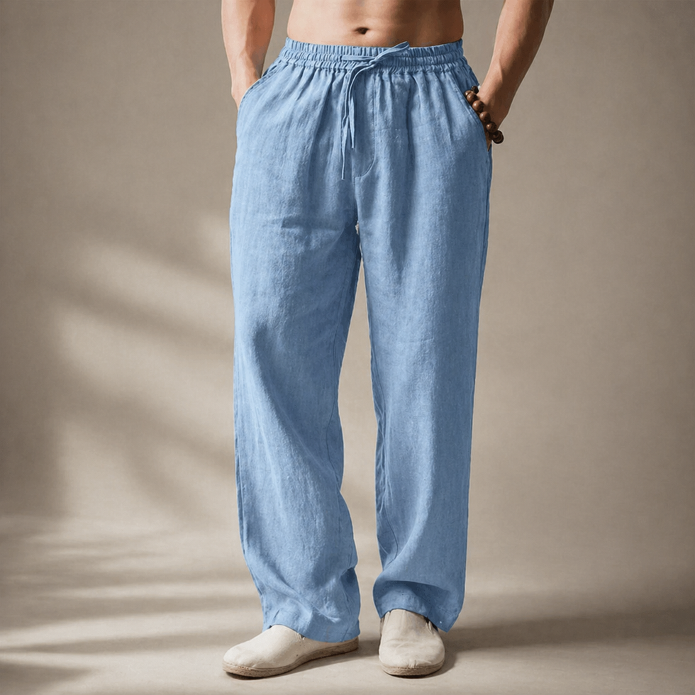 Samoel - Pantalones Clásicos De Lino
