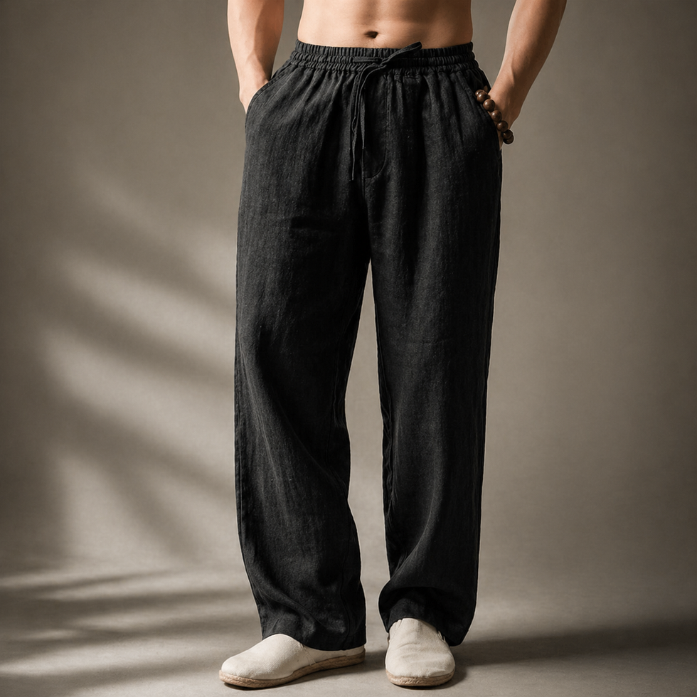 Samoel - Pantalones Clásicos De Lino