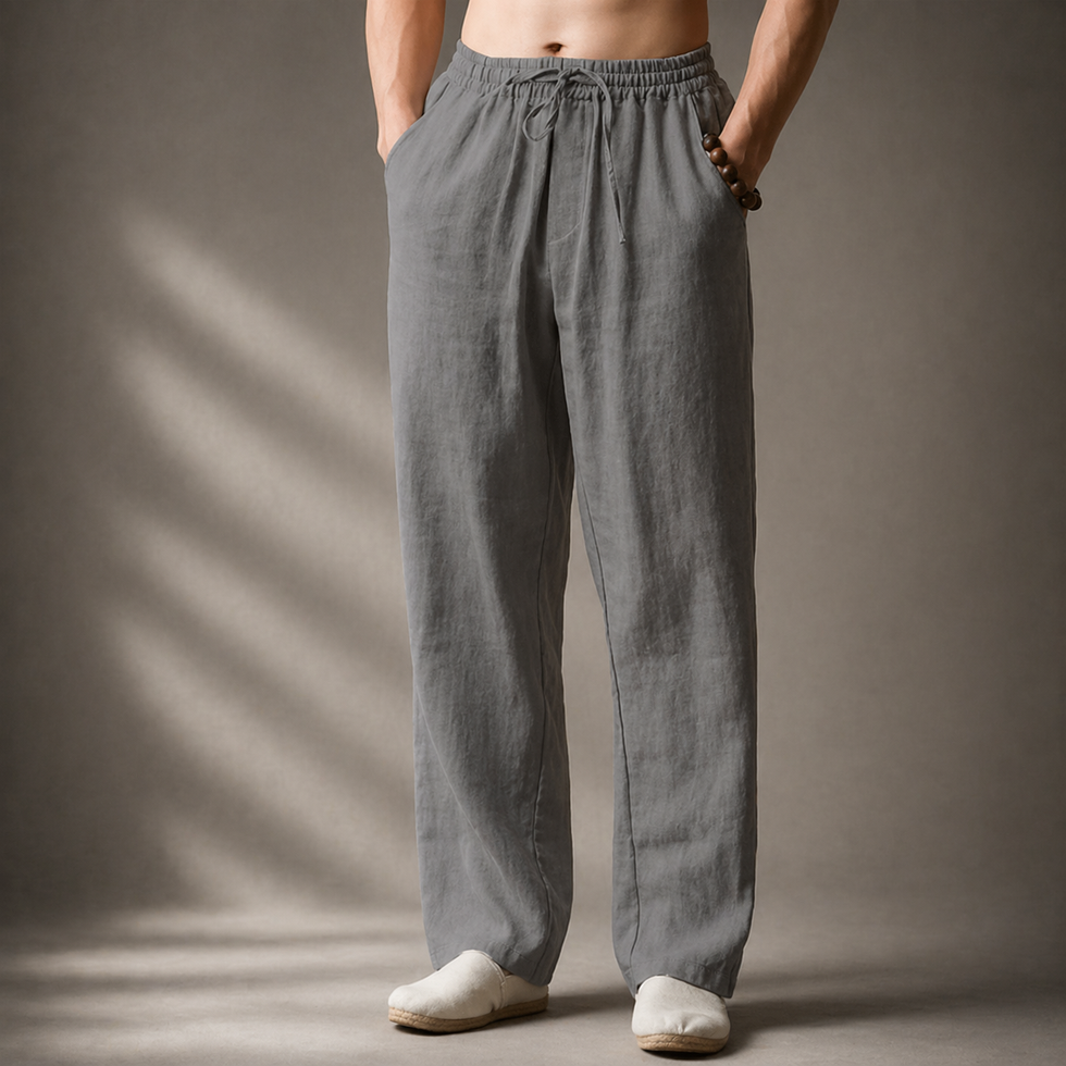 Samoel - Pantalones Clásicos De Lino