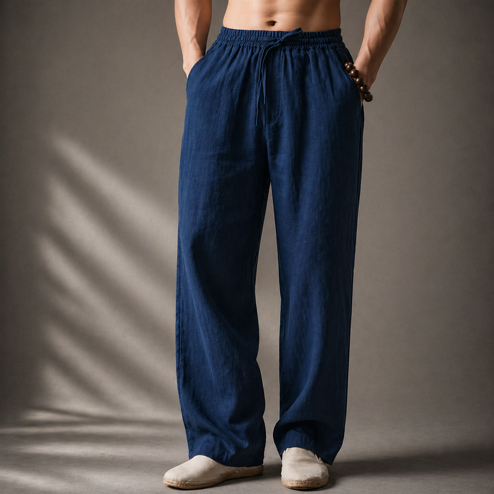 Samoel - Pantalones Clásicos De Lino