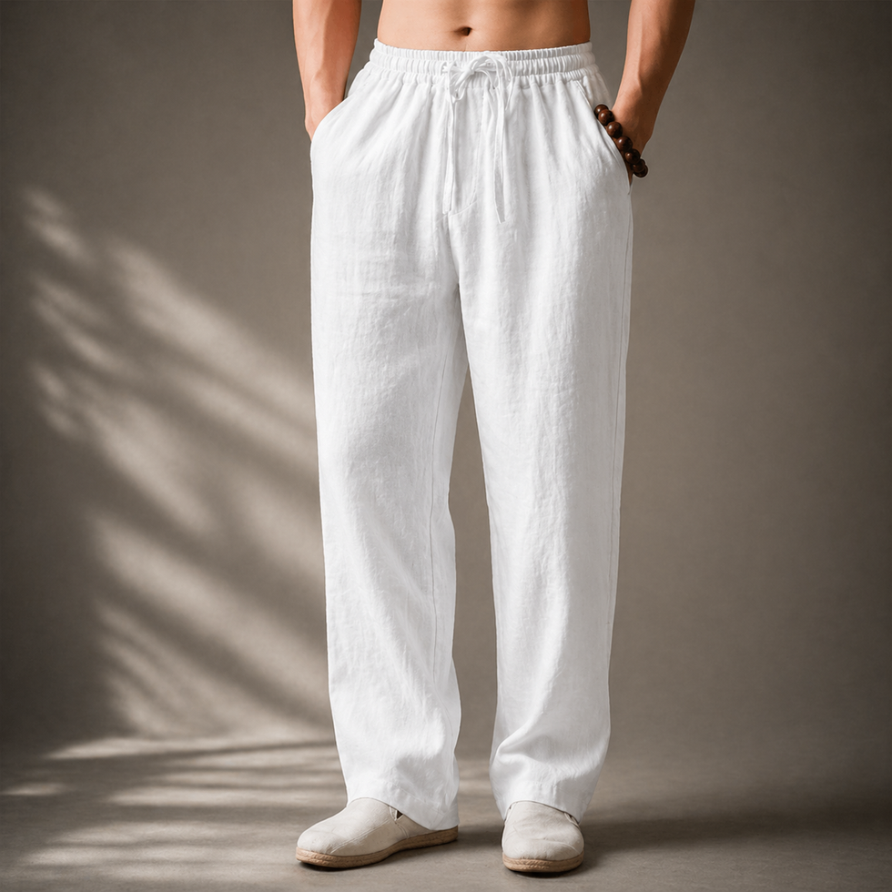 Samoel - Pantalones Clásicos De Lino
