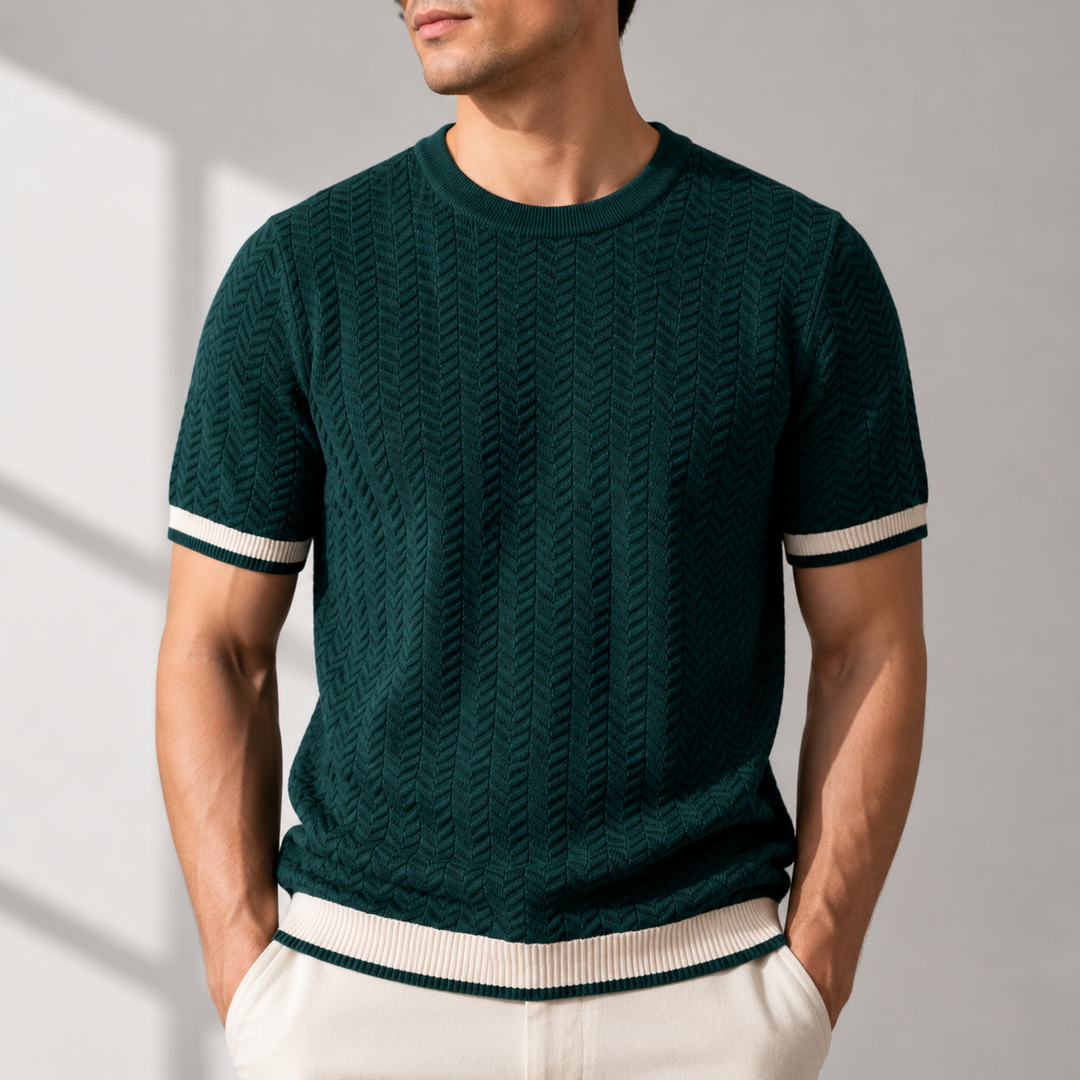 Reagan - Jersey de Punto Con Textura y Manga Corta