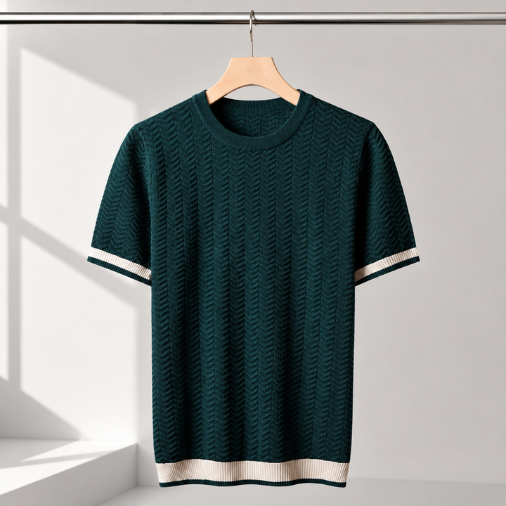Reagan - Jersey de Punto Con Textura y Manga Corta