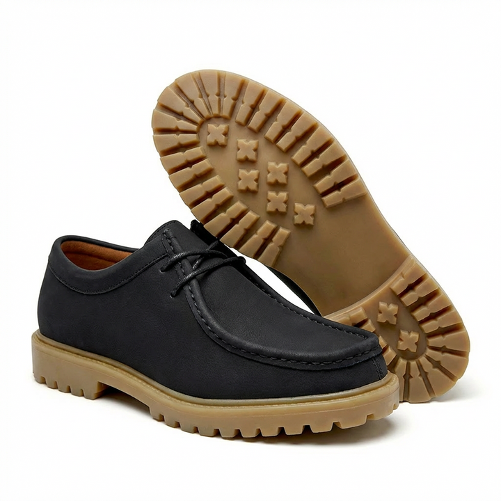 Jasson - Zapatos Con Cordones y Puntera Mocasin de Ante