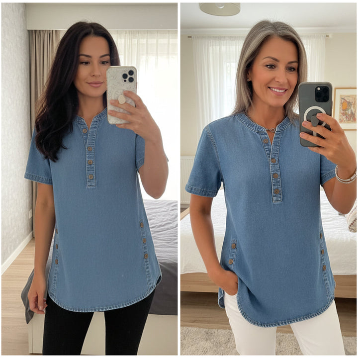 Julina - Blusa Vaquera De Corte Holgado
