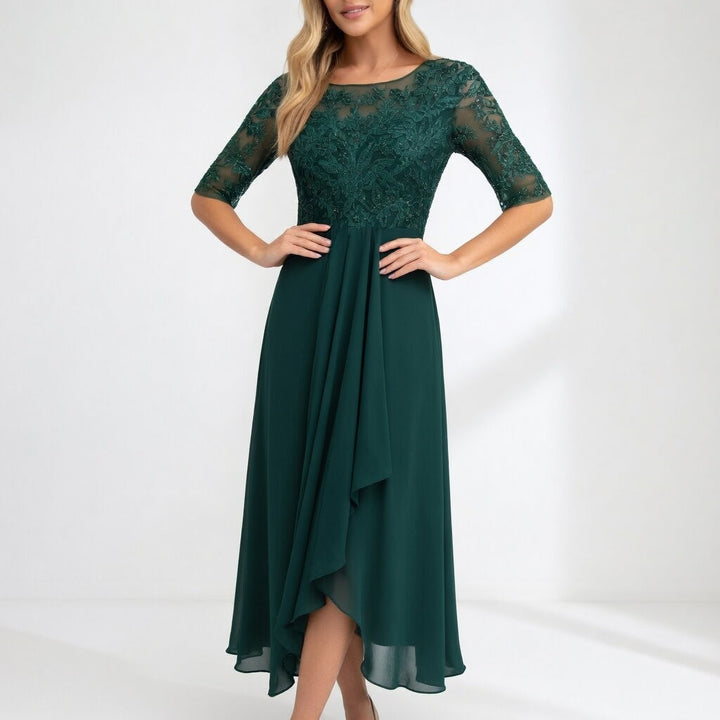 Zerda - Elegante Vestido Midi de Encaje