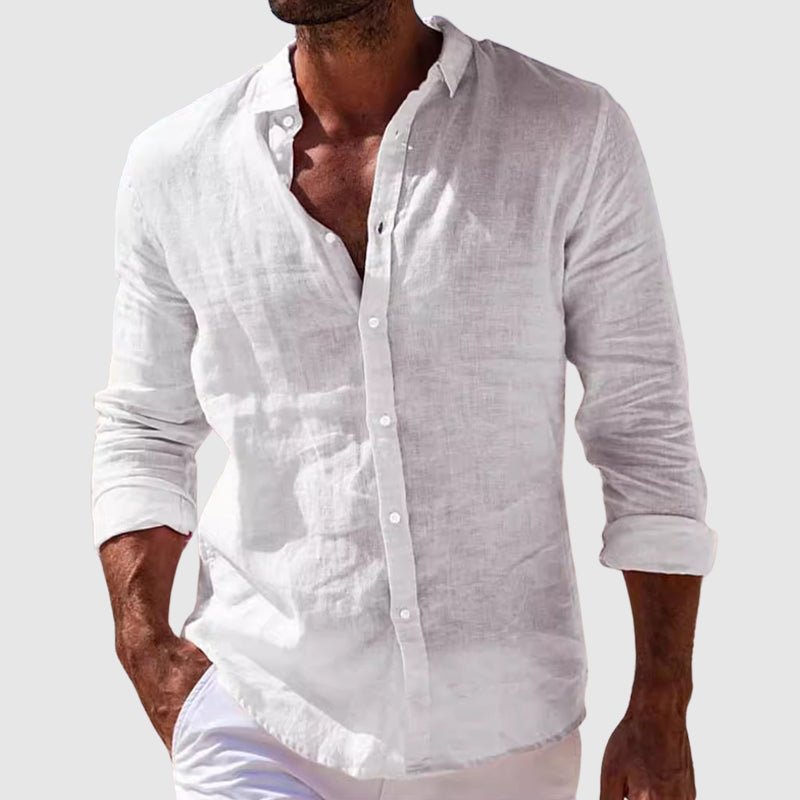 Derrik - Elegante Camisa De Lino De Estilo Costero