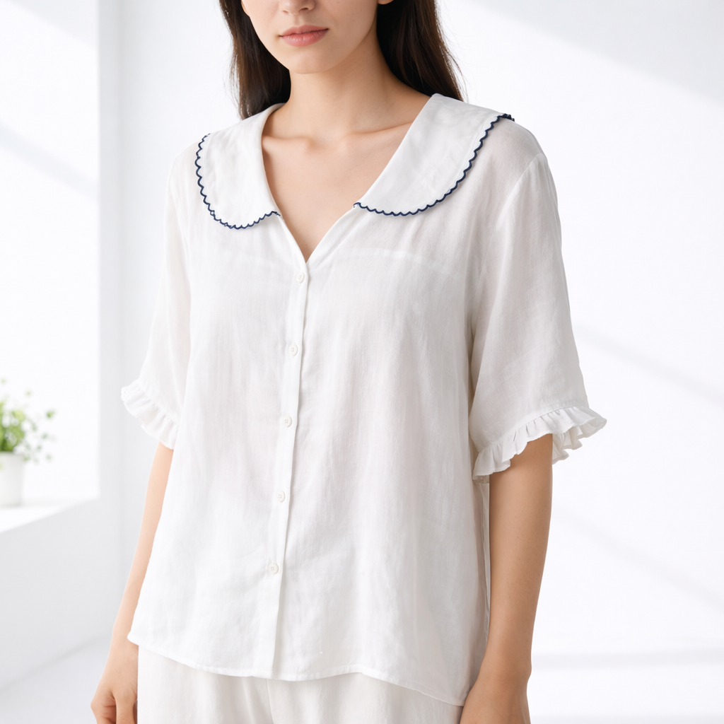 Meygan - Blusa Con Cuello Peter Pan