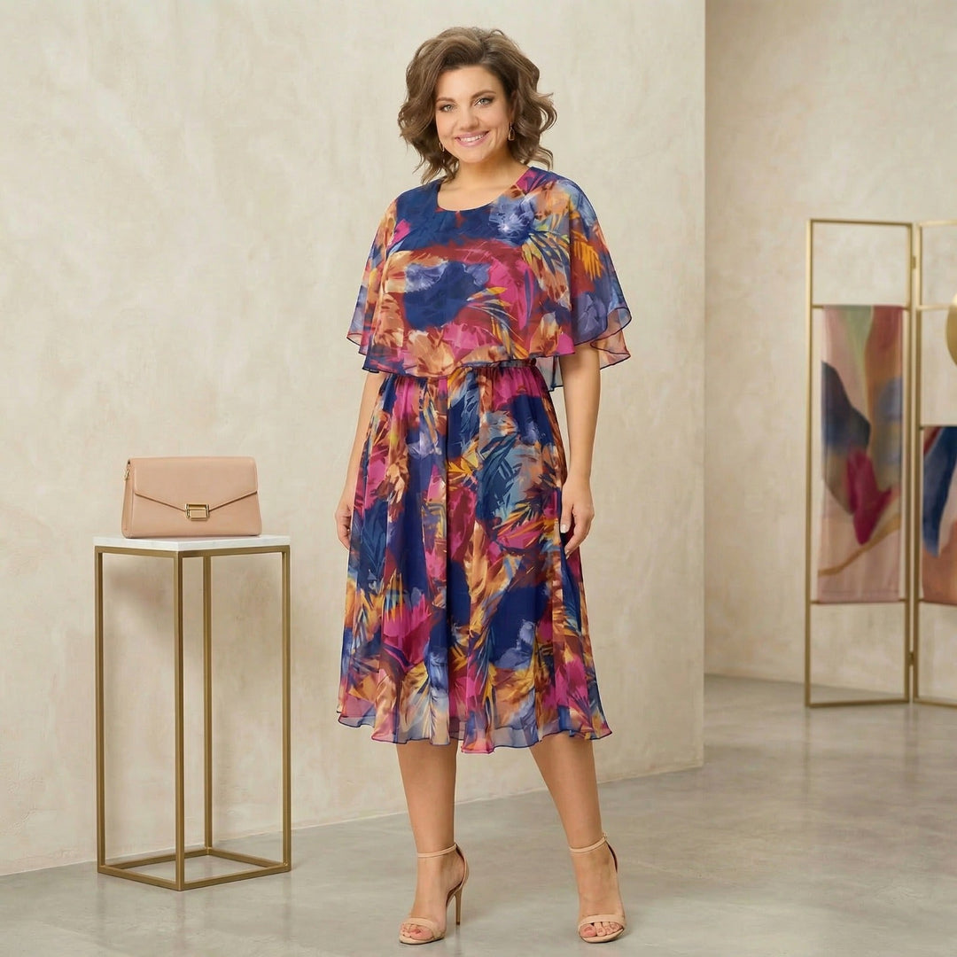 Irenen - Vestido midi de Gasa con Estampado Floral