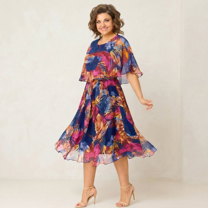 Irenen - Vestido midi de Gasa con Estampado Floral