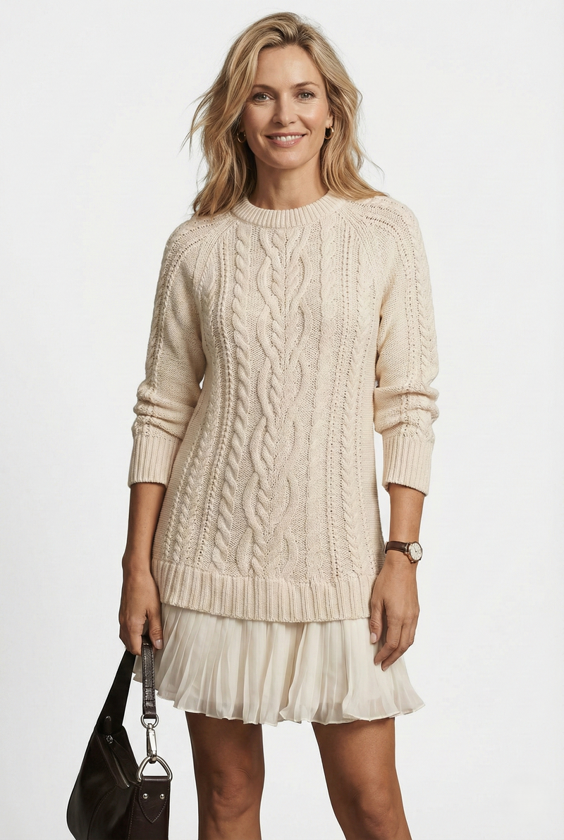 Dilin - Vestido De Punto Con Diseño Trenzado