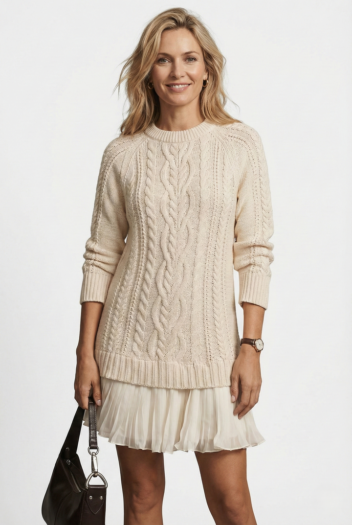 Dilin - Vestido De Punto Con Diseño Trenzado