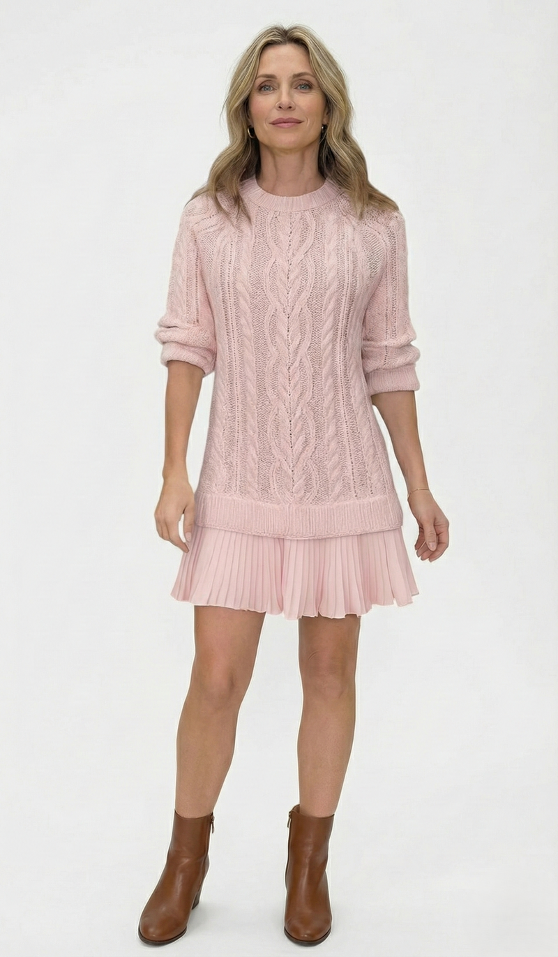 Dilin - Vestido De Punto Con Diseño Trenzado