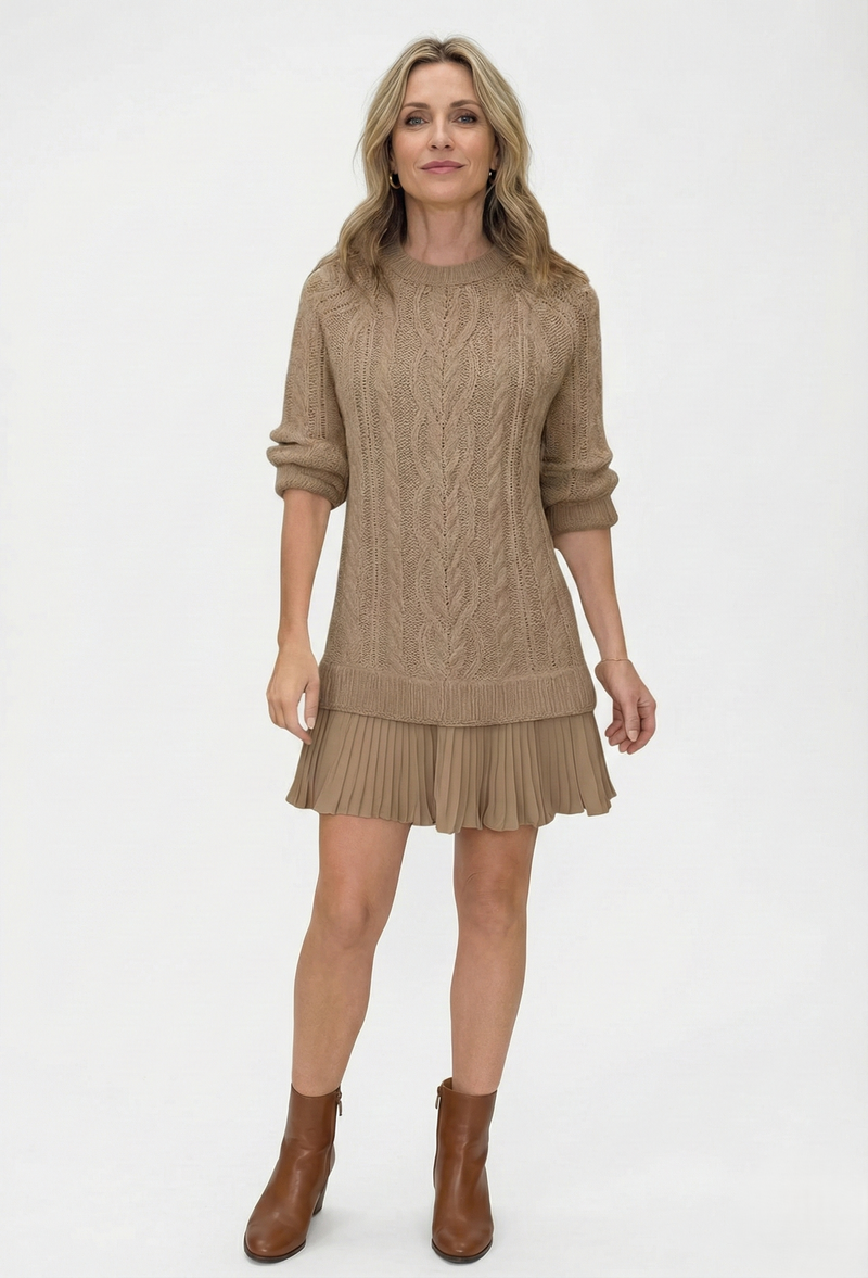 Dilin - Vestido De Punto Con Diseño Trenzado