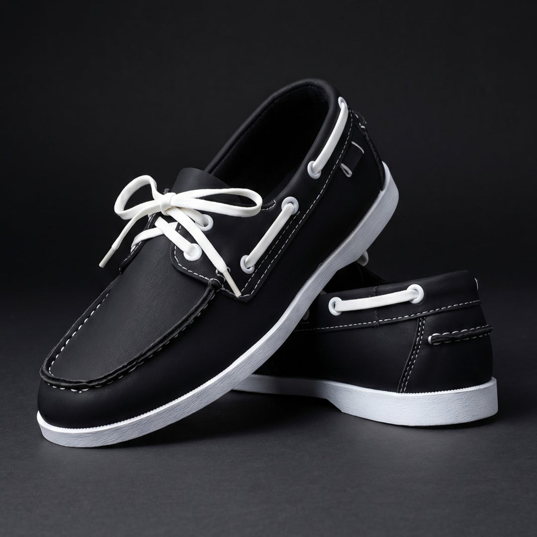 Kuachner - Zapatos Náuticos Con Cordones en la Parte Delantera