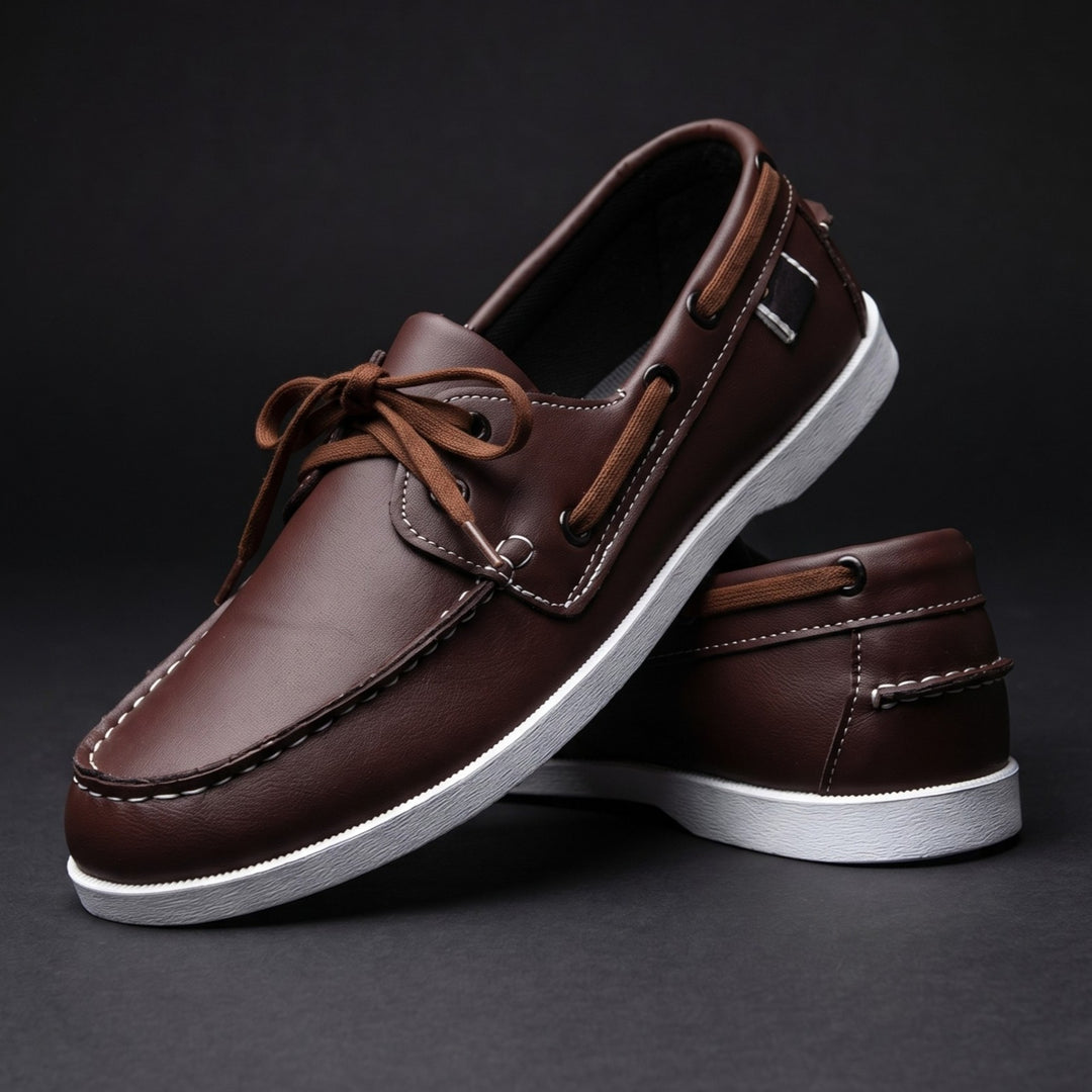 Kuachner - Zapatos Náuticos Con Cordones en la Parte Delantera