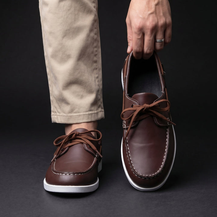 Kuachner - Zapatos Náuticos Con Cordones en la Parte Delantera