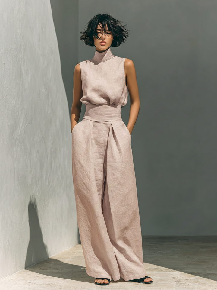 Vlatka - Conjunto De Blusa Sin Mangas y Pantalones De Pierna Ancha