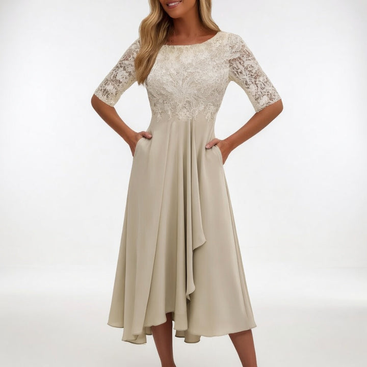 Zerda - Elegante Vestido Midi de Encaje