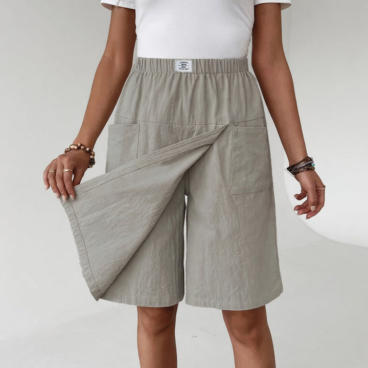Elinia - Pantalones Cortos Holgados De Pierna Ancha Con Cintura Elástica