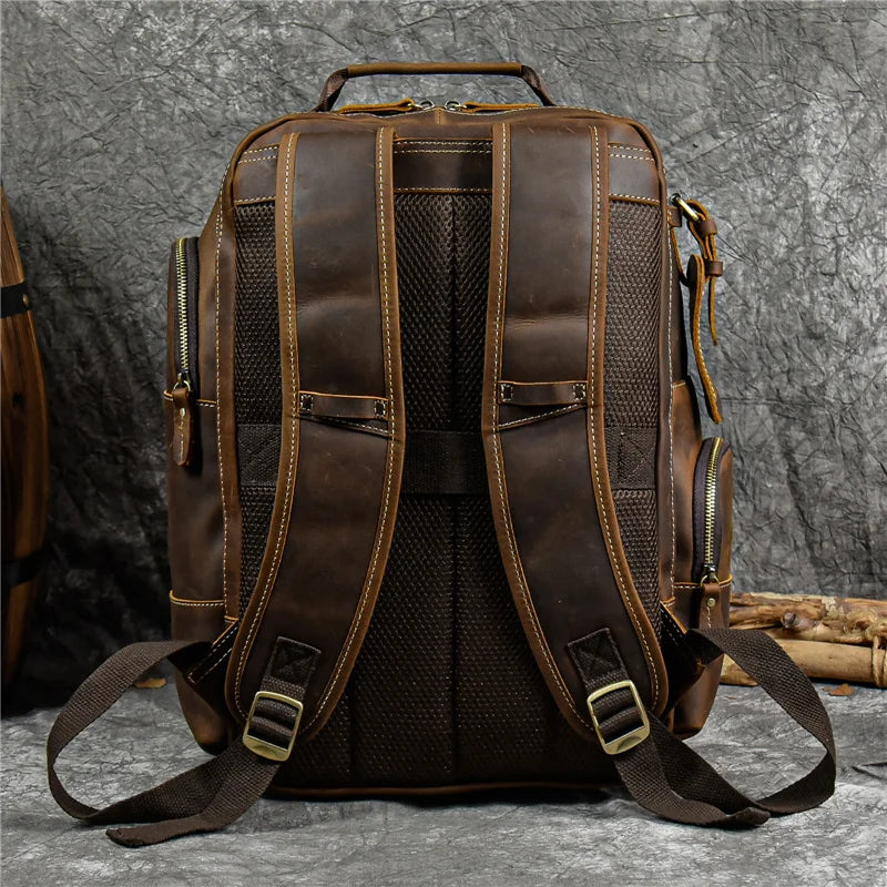 SummitCarry - Mochila De Viaje Vintage De Piel De Vacuno