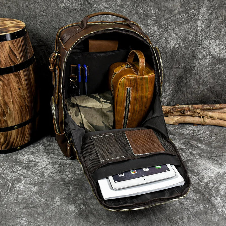 SummitCarry - Mochila De Viaje Vintage De Piel De Vacuno