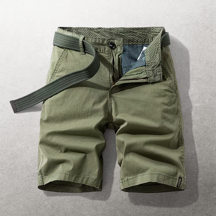 Heinen - Pantalones Cortos Informales Con Cinturón de Tela Ajustable