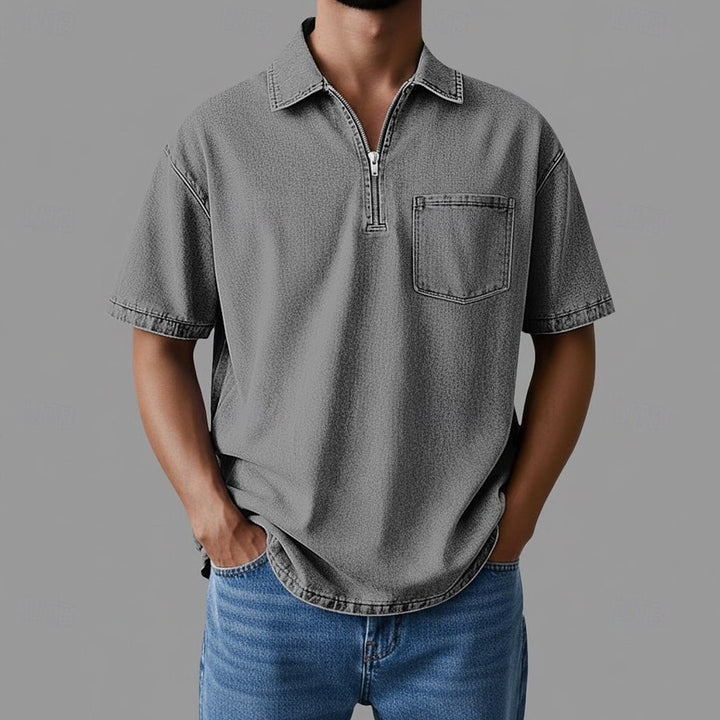 Alhan - Camisa Con Cremallera DenimCore