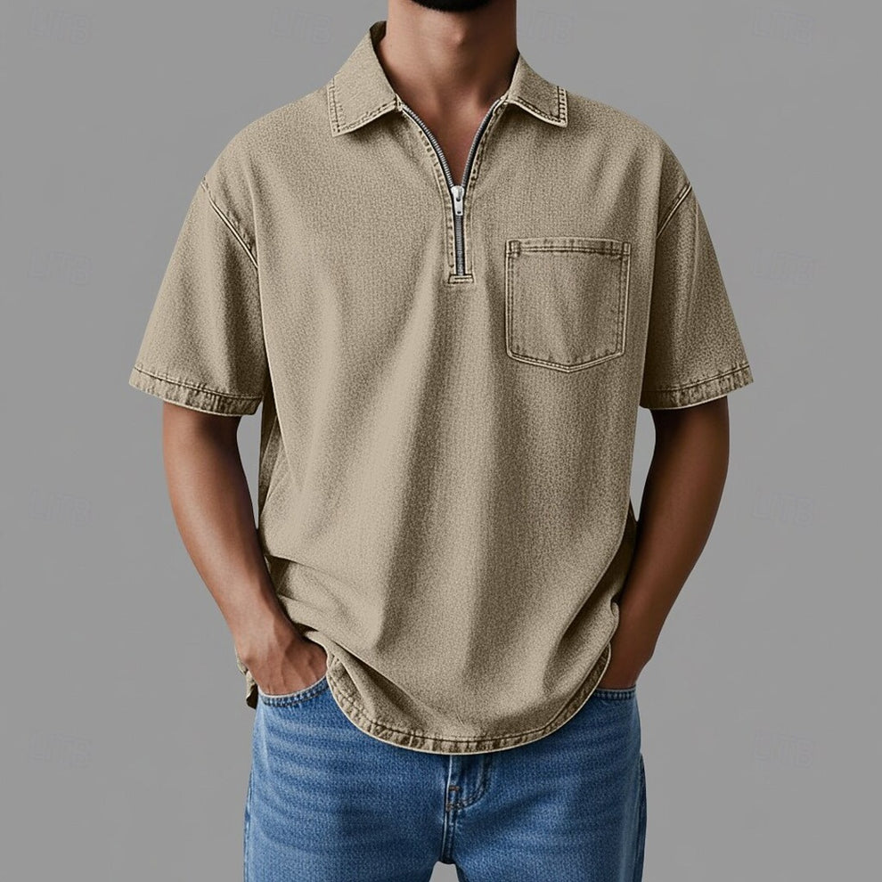 Alhan - Camisa Con Cremallera DenimCore