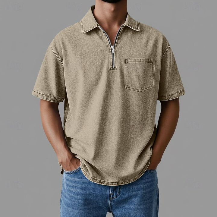 Alhan - Camisa Con Cremallera DenimCore